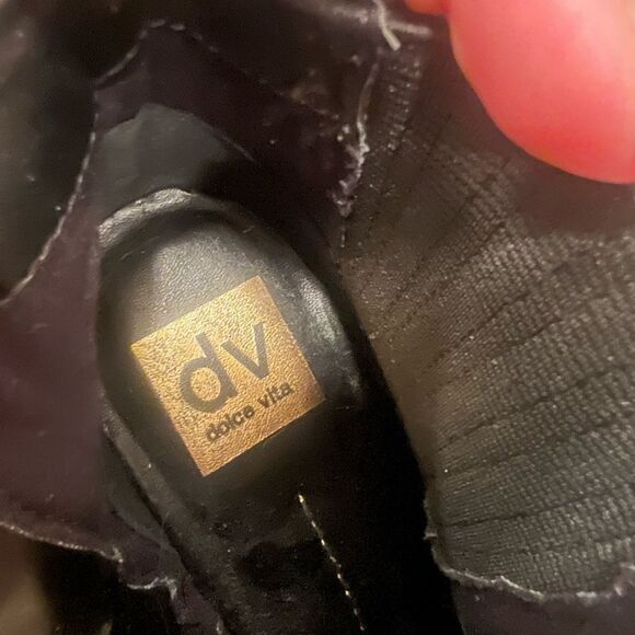 DV By Dolce Vita Black Suede Ankle Wedge Booties - Picture 4 of 6